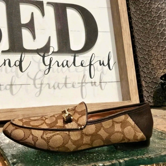 Coach Haley Loafer Signature Jacquard Wmns Sz 5.5 - Picture 1 of 14